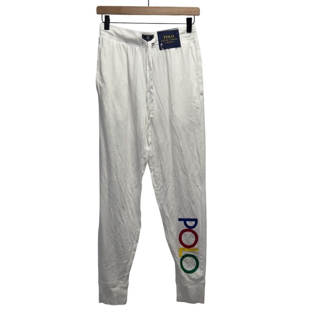 Polo Ralph Lauren NEW Men's Size S White Cotton Spandex Drawstring Joggers Pants
